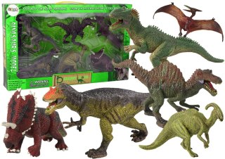 DINOZAURY DUŻY ZESTAW FIGUREK 6 SZT. REALISTYCZNE FIGURKI DINOZAURÓW