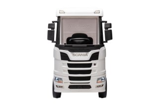 CIĘŻARÓWKA NA AKUMULATOR AUTO DLA DZIECKA SCANIA 500R 4X4 SKÓRA LED EVA MP3