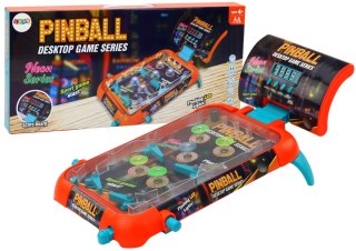 PINBALL FLIPPER GRA ZRĘCZNOŚCIOWA TABLICA WYNIKÓW ŚWIATŁA LED DŹWIĘKI POMARAŃCZOWY