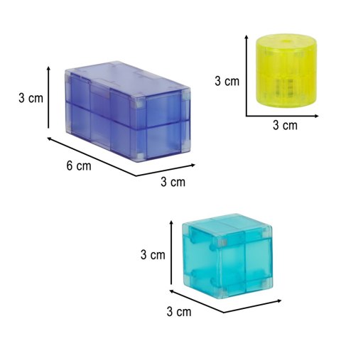 ŚWIECĄCE KLOCKI MAGNETYCZNE 3D LED ZESTAW KONSTRUKCYJNY 32 EL.