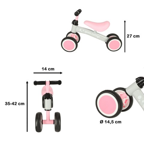 ROWEREK BIEGOWY TRIKE FIX TINY 4 KOŁA RÓŻOWY JEŹDZIK DLA MALUSZKA OD 2 LAT