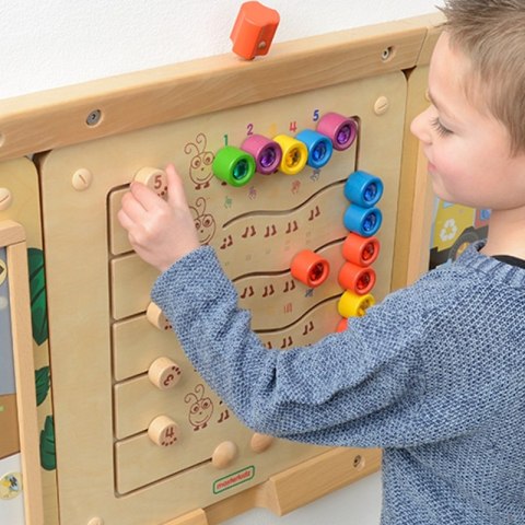 MASTERKIDZ Kolorowe Gąsieniczki Nauka Liczb i Ilości - Tablica Ścienna Edukacyjna Montessori