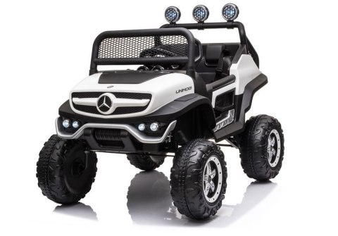 AUTO NA AKUMULATOR SAMOCHÓD MERCEDES UNIMOG S 4X4 LED SKÓRA PILOT EVA RADIO MP3