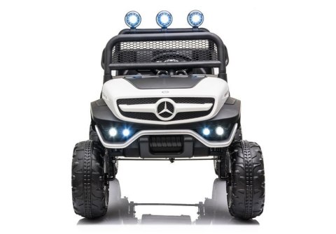 AUTO NA AKUMULATOR SAMOCHÓD MERCEDES UNIMOG S 4X4 LED SKÓRA PILOT EVA RADIO MP3