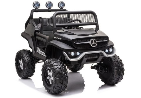 AUTO NA AKUMULATOR SAMOCHÓD MERCEDES UNIMOG S LAKIER 4X4 LED SKÓRA PILOT EVA RADIO MP3