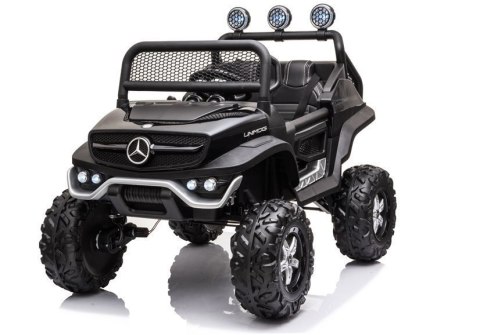 AUTO NA AKUMULATOR SAMOCHÓD MERCEDES UNIMOG S LAKIER 4X4 LED SKÓRA PILOT EVA RADIO MP3