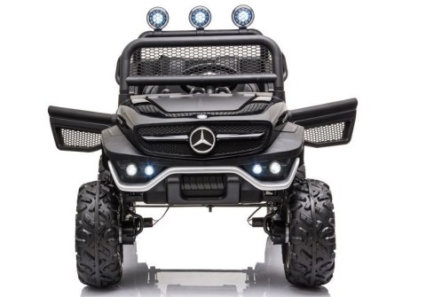 AUTO NA AKUMULATOR SAMOCHÓD MERCEDES UNIMOG S LAKIER 4X4 LED SKÓRA PILOT EVA RADIO MP3