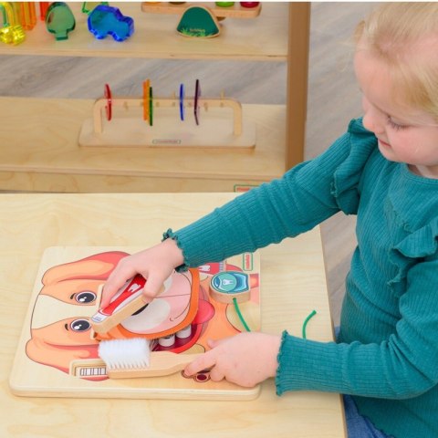 MASTERKIDZ Nauka Zdrowej Higieny Jamy Ustnej na Przykładzie Pieska - Tablica Ścienna Edukacyjna Montessori MASTERKIDZ Nauka Zdrowej Higieny Jamy Ustnej na Przykładzie Pieska - Tablica Ścienna Edukacyjna Montessori