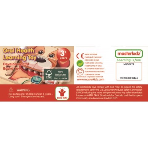 MASTERKIDZ Nauka Zdrowej Higieny Jamy Ustnej na Przykładzie Pieska - Tablica Ścienna Edukacyjna Montessori MASTERKIDZ Nauka Zdrowej Higieny Jamy Ustnej na Przykładzie Pieska - Tablica Ścienna Edukacyjna Montessori