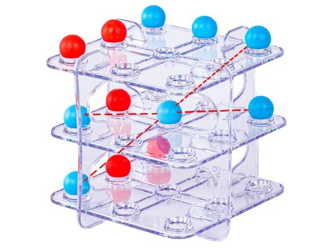 Gra logiczna TIC TAC TOE Układanka Łamigłówka Kółko Krzyżyk 3D 3 w Rzędzie