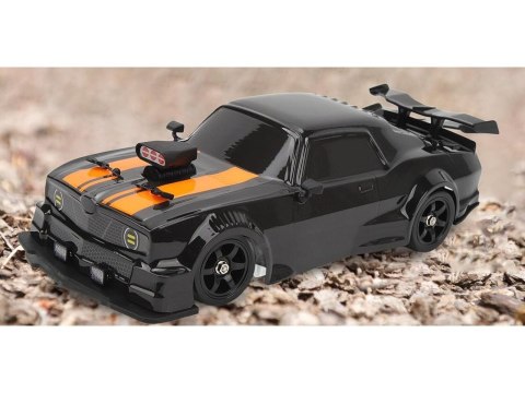 DUŻY Samochód Do Driftu Auto RC Drift 1:16 2,4 GHz PARA DYM Czarny Dodge 4WD LED