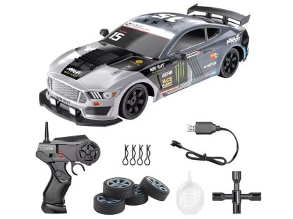 SAMOCHÓD ZDALNIE STEROWANY AUTO RC MUSTANG 4X4 DO DRIFTU 1:16 DYM LED PILOT 2.4