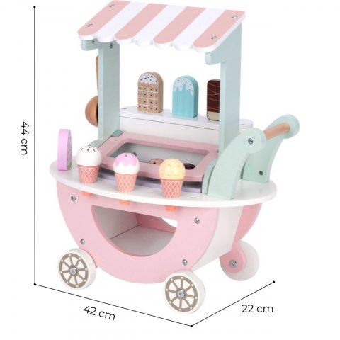 WOOPIE GREEN Lodziarnia XXL Sklepik Pastelowy Wózek z Lodami
