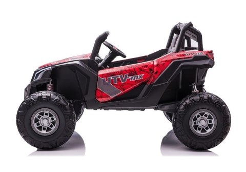 AUTO NA AKUMULATOR DLA 2 DZIECI BUGGY UTV-MX 4X60W 24V LAKIER SPIDER PILOT EVA SKÓRA LED MP3