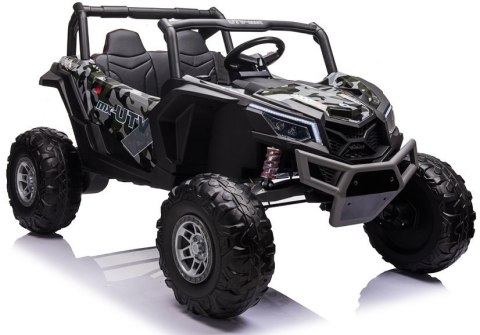 AUTO NA AKUMULATOR DLA 2 DZIECI BUGGY UTV-MX 4X60W 24V MP4 LAKIER MORO PILOT EVA SKÓRA LED