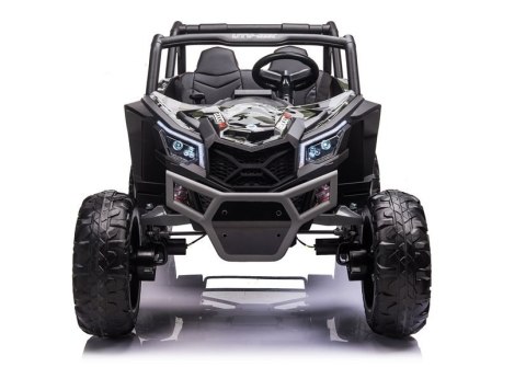 AUTO NA AKUMULATOR DLA 2 DZIECI BUGGY UTV-MX 4X60W 24V MP4 LAKIER MORO PILOT EVA SKÓRA LED