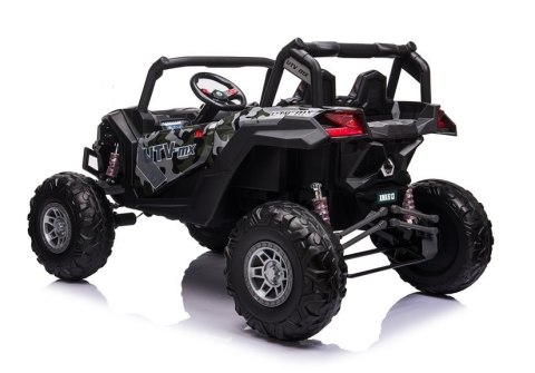 AUTO NA AKUMULATOR DLA 2 DZIECI BUGGY UTV-MX 4X60W 24V MP4 LAKIER MORO PILOT EVA SKÓRA LED