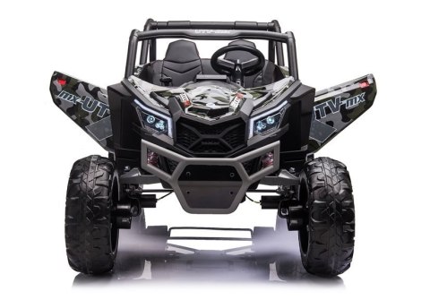 AUTO NA AKUMULATOR DLA 2 DZIECI BUGGY UTV-MX 4X60W 24V MP4 LAKIER MORO PILOT EVA SKÓRA LED