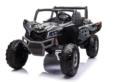 AUTO NA AKUMULATOR DLA 2 DZIECI BUGGY UTV-MX 4X60W 24V MP4 LAKIER MORO PILOT EVA SKÓRA LED