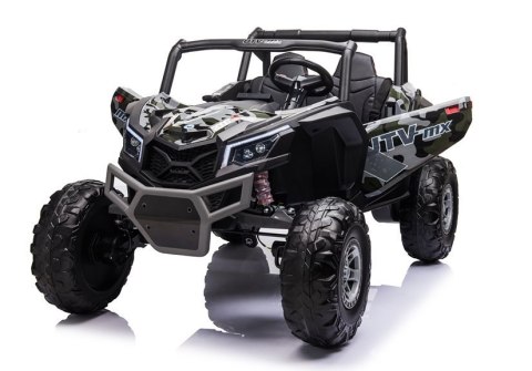 AUTO NA AKUMULATOR DLA 2 DZIECI BUGGY UTV-MX 4X60W 24V MP4 LAKIER MORO PILOT EVA SKÓRA LED