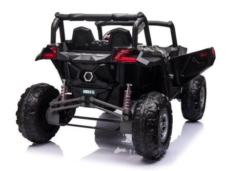 AUTO NA AKUMULATOR DLA 2 DZIECI BUGGY UTV-MX 4X60W 24V MP4 LAKIER MORO PILOT EVA SKÓRA LED