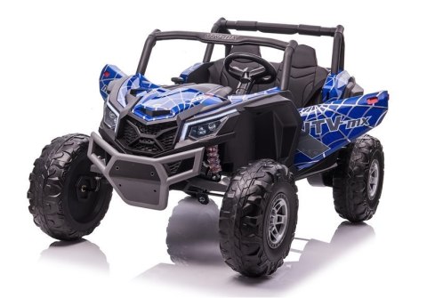 AUTO NA AKUMULATOR DLA 2 DZIECI BUGGY UTV-MX 4X60W 24V LAKIER SPIDER PILOT EVA SKÓRA LED MP3