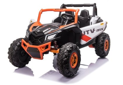 AUTO NA AKUMULATOR DLA 2 DZIECI BUGGY UTV-MX 4X60W 24V PILOT EVA SKÓRA LED MP3