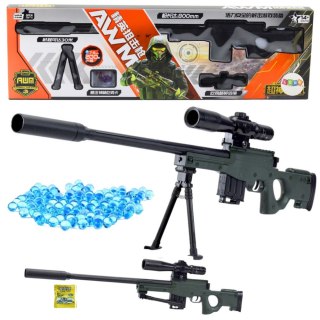 KARABIN SNAJPERSKI 80CM NA KULKI WODNE ŻELOWE AWM STOJAK 200 KULEK MAGAZYNEK