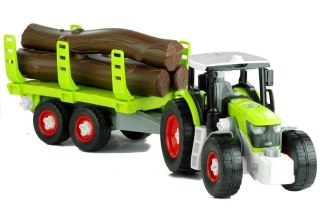 TRAKTOR Z PRZYCZEPĄ Z DREWNEM 43CM ROZKRĘCANY ZESTAW KONSTRUKCYJNY ŚRUBOKRĘT
