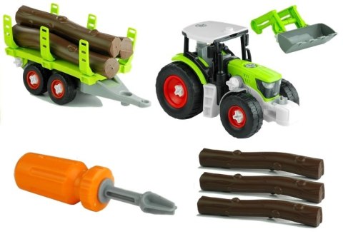 TRAKTOR Z PRZYCZEPĄ Z DREWNEM 43CM ROZKRĘCANY ZESTAW KONSTRUKCYJNY ŚRUBOKRĘT TRAKTOR Z PRZYCZEPĄ Z DREWNEM 43CM ROZKRĘCANY ZESTAW KONSTRUKCYJNY ŚRUBOKRĘT