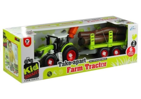 TRAKTOR Z PRZYCZEPĄ Z DREWNEM 43CM ROZKRĘCANY ZESTAW KONSTRUKCYJNY ŚRUBOKRĘT TRAKTOR Z PRZYCZEPĄ Z DREWNEM 43CM ROZKRĘCANY ZESTAW KONSTRUKCYJNY ŚRUBOKRĘT