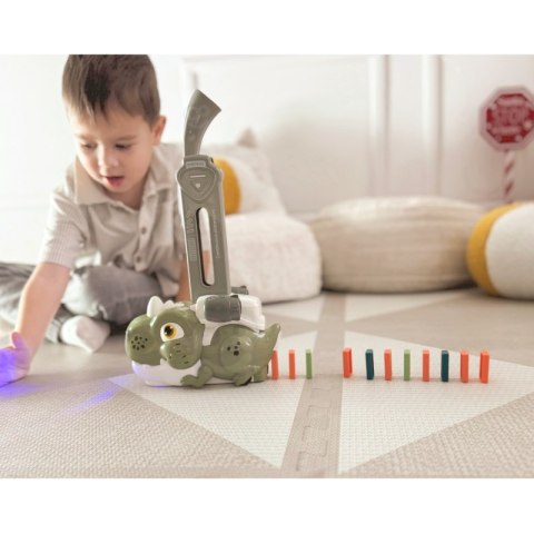 WOOPIE Elektryczna Ciuchcia Lokomotywa do Klocków Domino Dinozaur Zielony - ZESTAW 3 SZT.