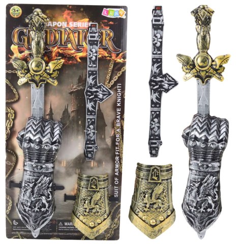Zestaw Rycerski Gladiator Miecz Ochraniacze Pas Zdobione Zestaw Rycerski Gladiator Miecz Ochraniacze Pas Zdobione