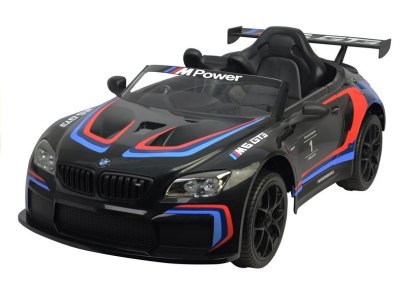 AUTO NA AKUMULATOR DLA DZIECKA BMW M6 GT3 2X45 KOŁA EVA SKÓRA LED MP3 PILOT