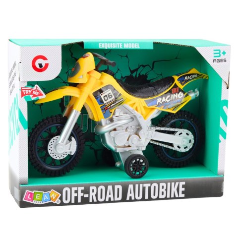 Motor Crossowy Off-Road Napęd Światła Dźwięki Żółty Motor Crossowy Off-Road Napęd Światła Dźwięki Żółty