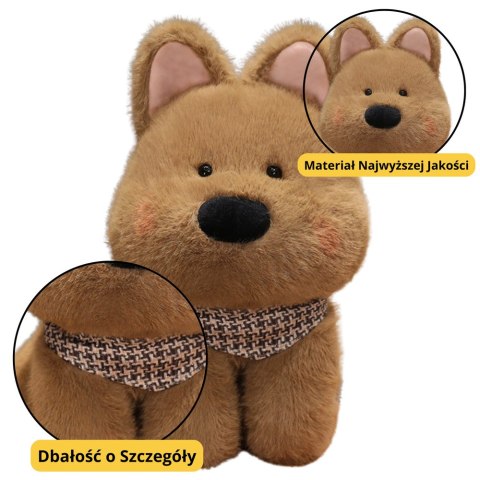 Pluszowa Maskotka Przytulanka Piesek Z Chustą Brązowy 25cm Pluszowa Maskotka Przytulanka Piesek Z Chustą Brązowy 25cm