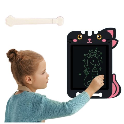 Znikopis Tablica Do Rysowania Pisania LCD Rysik Kot Czarny Znikopis Tablica Do Rysowania Pisania LCD Rysik Kot Czarny