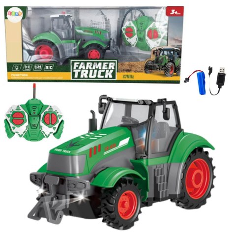 TRAKTOR ROLNICZY ZDALNIE STEROWANY CIĄGNIK RC 1:24 ŚWIATŁA AKUMULATOR PILOT TRAKTOR ROLNICZY ZDALNIE STEROWANY CIĄGNIK RC 1:24 ŚWIATŁA AKUMULATOR PILOT