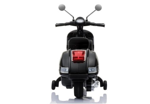 SKUTER MOTOR NA AKUMULATOR DLA DZIECKA VESPA 2X45W KOŁA EVA SKÓRA LED MP3