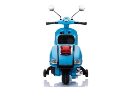 SKUTER MOTOR NA AKUMULATOR DLA DZIECKA VESPA 2X45W KOŁA EVA SKÓRA LED MP3
