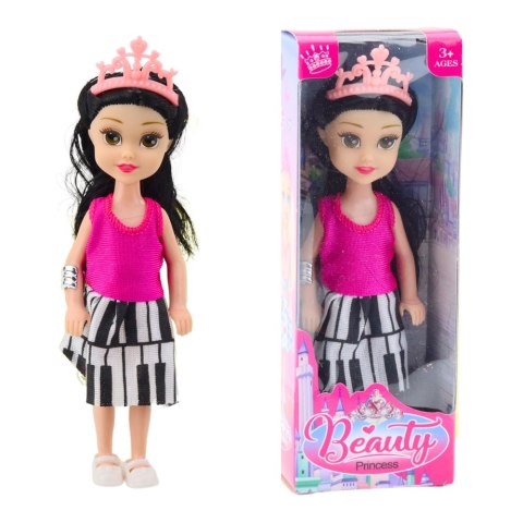 Mini Laleczka Księżniczka Z Koroną Kolorowa Sukienka 14cm Mix Mini Laleczka Księżniczka Z Koroną Kolorowa Sukienka 14cm Mix