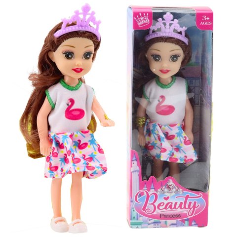 Mini Laleczka Księżniczka Z Koroną Kolorowa Sukienka 14cm Mix Mini Laleczka Księżniczka Z Koroną Kolorowa Sukienka 14cm Mix