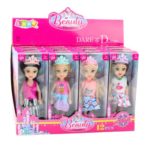 Mini Laleczka Księżniczka Z Koroną Kolorowa Sukienka 14cm Mix Mini Laleczka Księżniczka Z Koroną Kolorowa Sukienka 14cm Mix