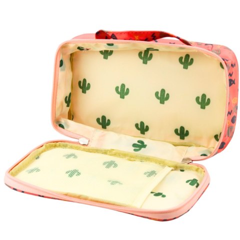 Piórnik Szkolny Organizer Kosmetyczka Dodatkowa Kieszonka Ryby Różowy 22,5cm Piórnik Szkolny Organizer Kosmetyczka Dodatkowa Kieszonka Ryby Różowy 22,5cm