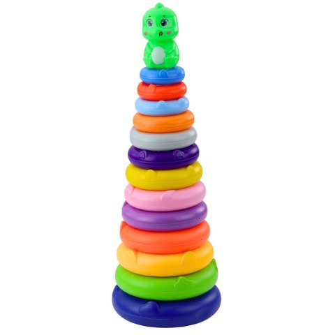 Wieża Piramidka Dinozaur Kolorowa 13 Kółek 45 x 15,5 x 15,5 cm Wieża Piramidka Dinozaur Kolorowa 13 Kółek 45 x 15,5 x 15,5 cm