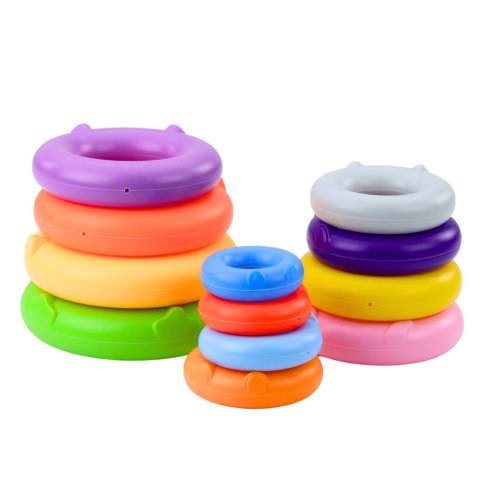 Wieża Piramidka Kotek Szary Kolorowa 13 Kółek 41 x 15,5 x 15,5 cm Wieża Piramidka Kotek Szary Kolorowa 13 Kółek 41 x 15,5 x 15,5 cm