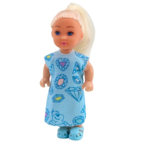 Zestaw Mini Laleczka Słodkie Akcesoria Niebieska Sukienka Zestaw Mini Laleczka Słodkie Akcesoria Niebieska Sukienka