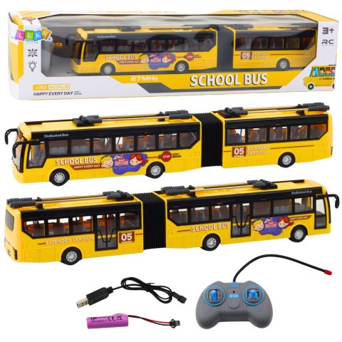 Autobus Szkolny Trolejbus Przegubowy Zdalnie Sterowany RC 1:32 Żółty Autobus Szkolny Trolejbus Przegubowy Zdalnie Sterowany RC 1:32 Żółty