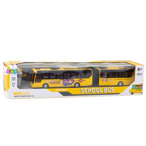 Autobus Szkolny Trolejbus Przegubowy Zdalnie Sterowany RC 1:32 Żółty Autobus Szkolny Trolejbus Przegubowy Zdalnie Sterowany RC 1:32 Żółty