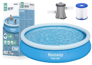 BASEN ROZPOROWY DMUCHANY 366X76CM 5377L BESTWAY FAST SET ZESTAW POMPA FILTR